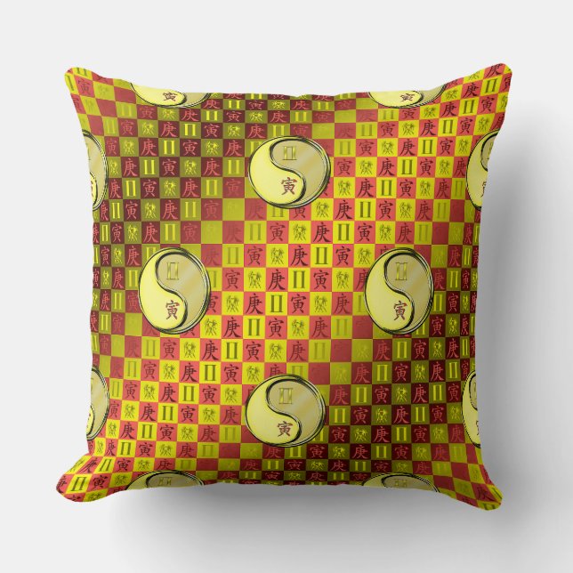 Coussin Gémeaux & Tigre de Métal (Recto)