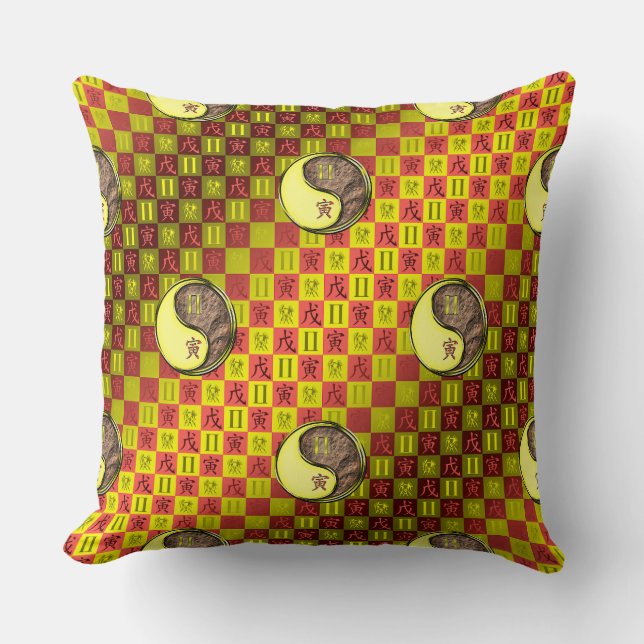 Coussin Gémeaux & Tigre de Terre (Recto)