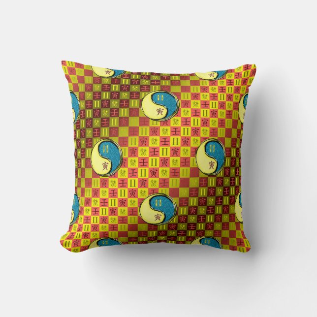 Coussin Gémeaux & Tigre d'eau (Recto)