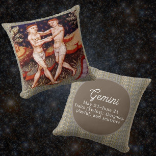 Coussin Gemini Jumeaux Zodiac Signal Anniversaire