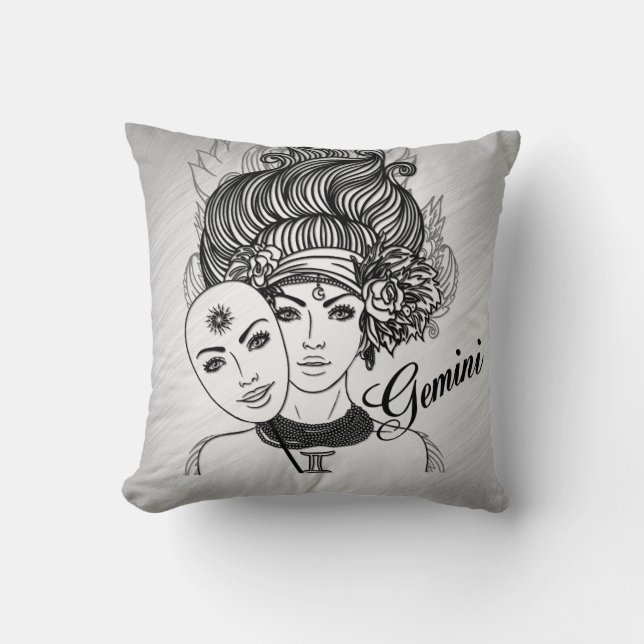 Coussin Gemini Masqué Lady Zodiac (Recto)