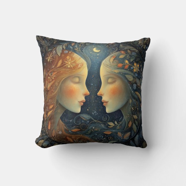 Coussin Gemini Twins Zodiac Astrology Celestial Birthday (Recto)