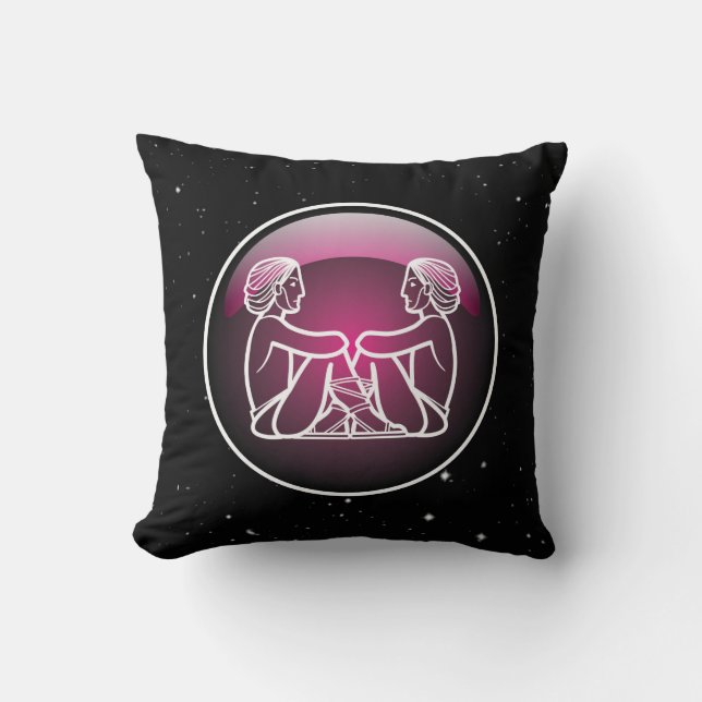 Coussin Gemini violet Zodiac (Recto)