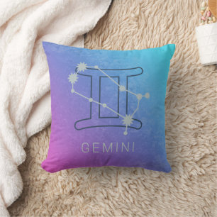 Coussin Gemini Zodiac Star Sign Watercolor