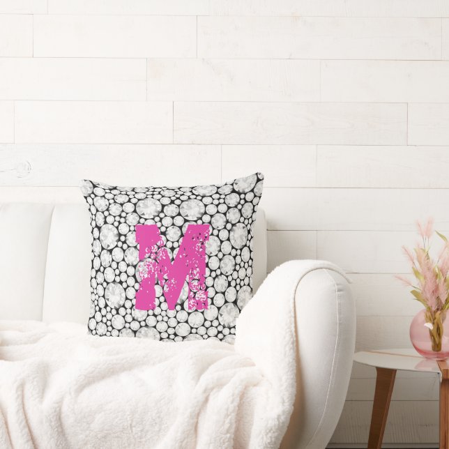 Coussin Gemmes de diamant Glam INITIAL Chic Grunge rose (Canapé)