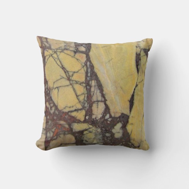 Coussin Gemstone Marbré Rouge Jaune Nature Motif Gem (Recto)