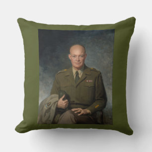 Coussin Général Dwight Eisenhower Portrait peint 5 étoiles