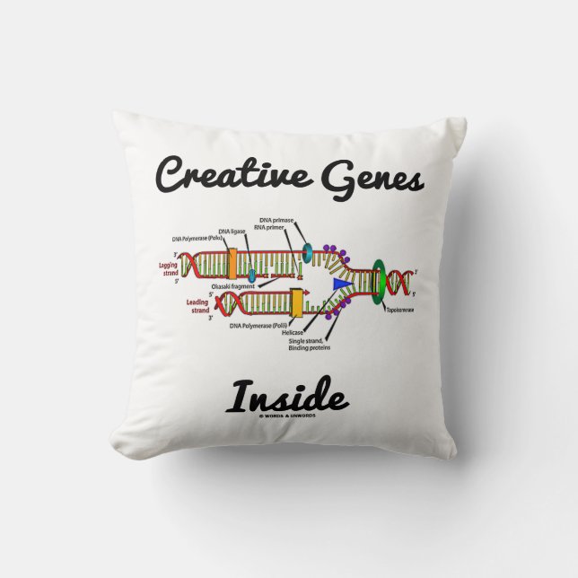 Coussin Gènes créatifs à l'intérieur (réplication de l'ADN (Recto)