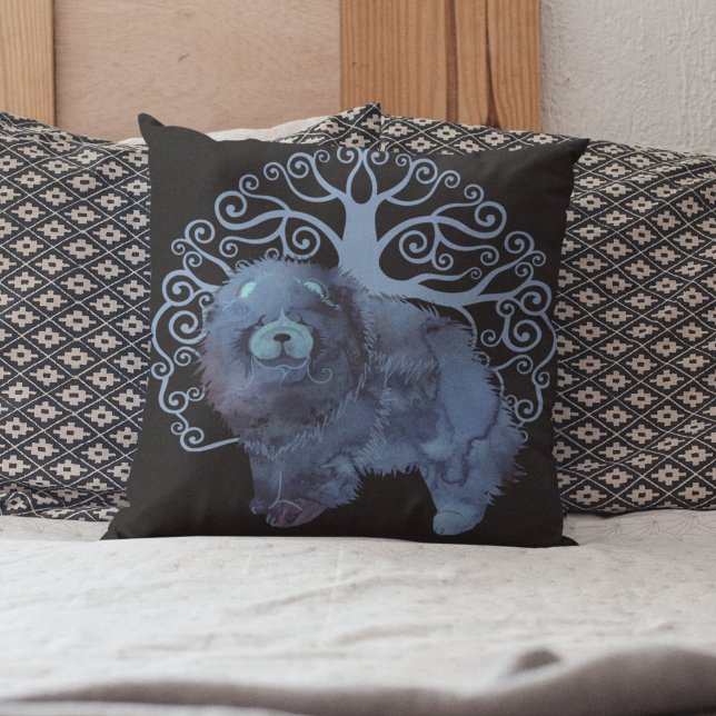 Coussin GÈNES FADÉS Chow Tree of Life (Créateur téléchargé)