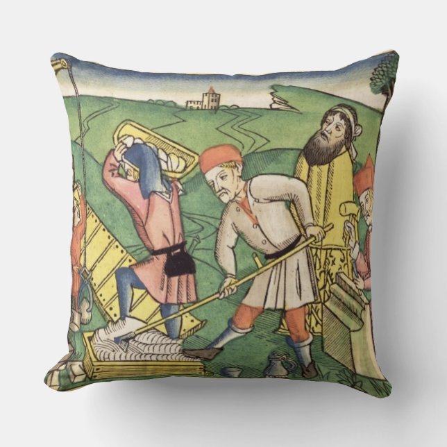 Coussin Genèse 11 1-9 construisant la tour de Babel, de t (Recto)