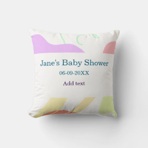 Coussin Genre neutre formes abstraites nom du baby shower