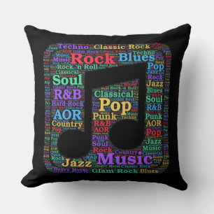 Coussin Genres de musique colorée