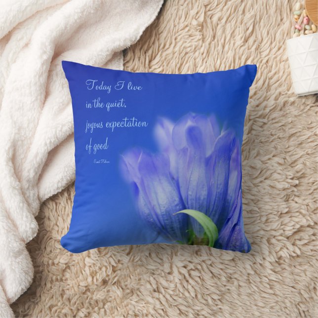 Coussin Gentian Flower Life Attitude Citation inspirante (Couverture)