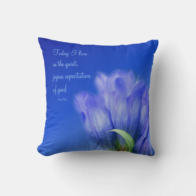 Coussin Gentian Flower Life Attitude Citation inspirante (Recto)