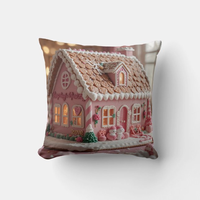 Coussin gentil pain d'épice rose (Recto)