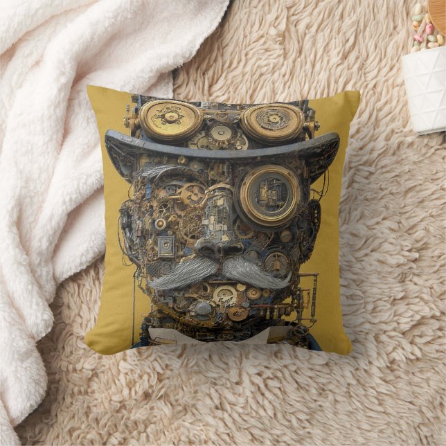 Coussin Gentleman Mécanique Steampunk (Couverture)