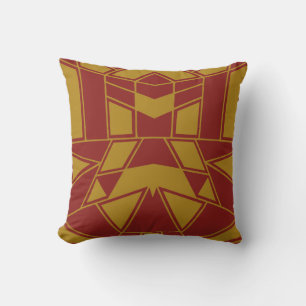 Coussin Geo #545 Gold & Red