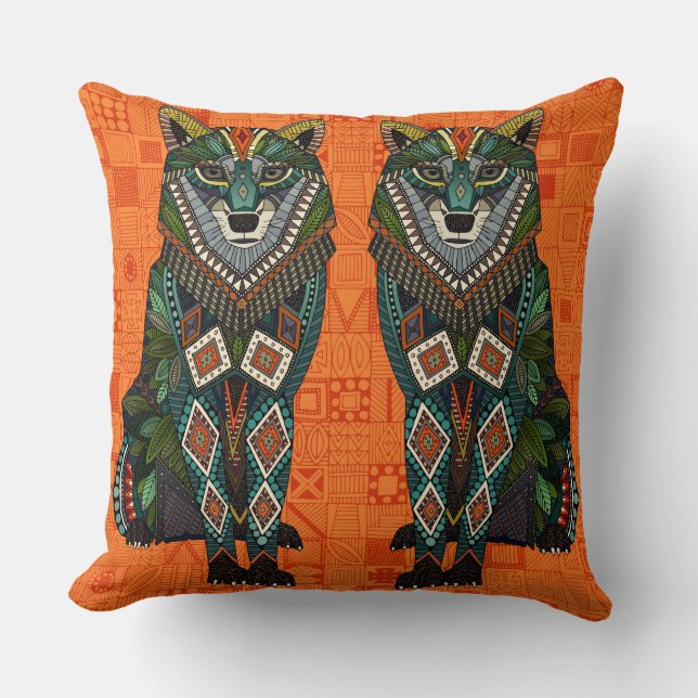 Coussin geo d'orange de loup (Recto)