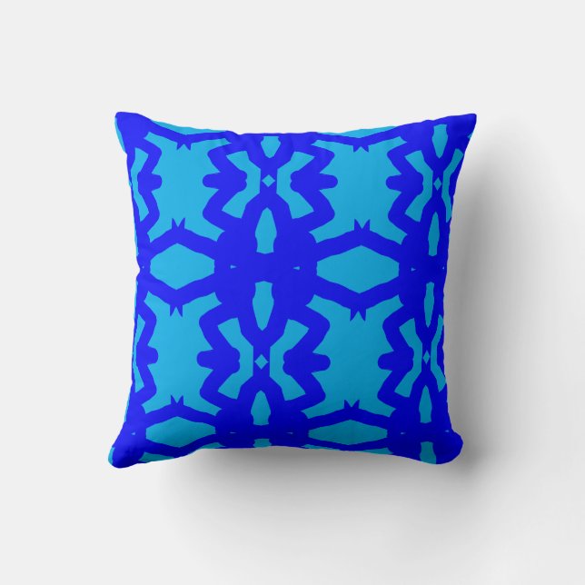 Coussin Geo Entrelacer Bleu (Verso)