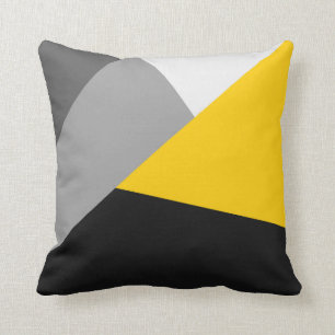 Coussin Geo jaune et noir gris moderne simple