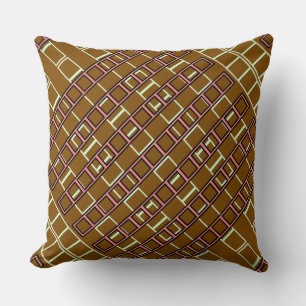Coussin Géo Répète Brun