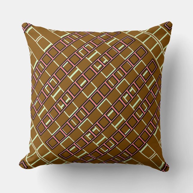 Coussin Géo Répète Brun (Recto)