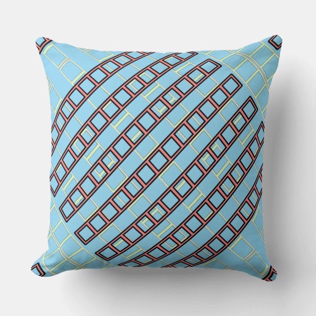 Coussin Géo Répéter Bleu  (Recto)
