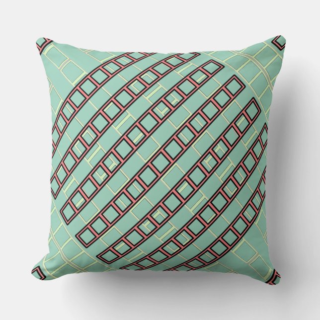 Coussin Géo Répéter Sarcelle (Recto)