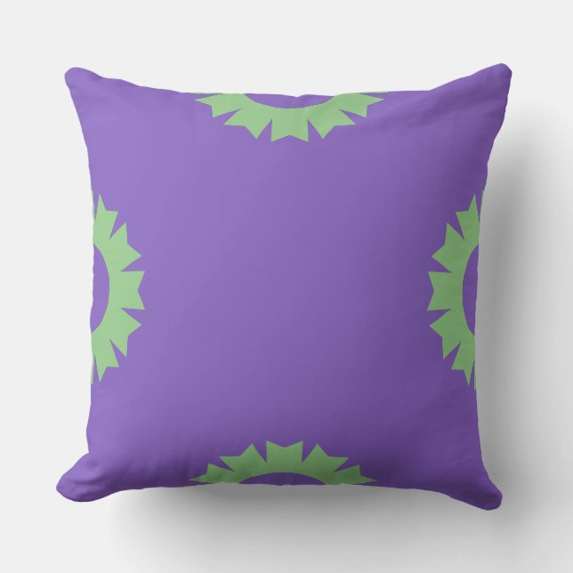 Coussin Geo vert sauge violet (Recto)