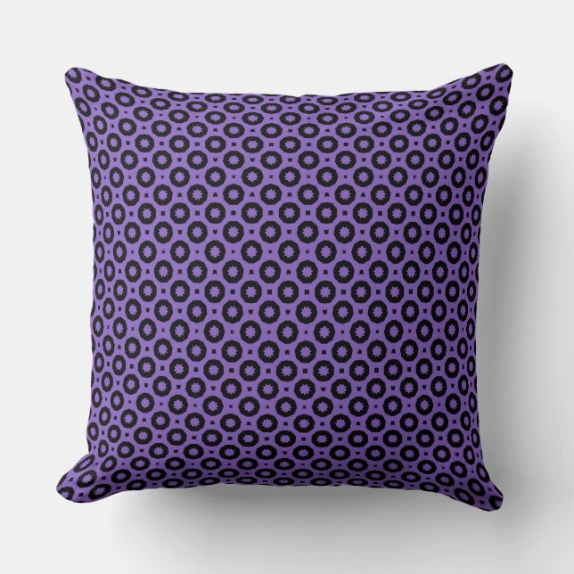 Coussin Geo violet et noir (Recto)