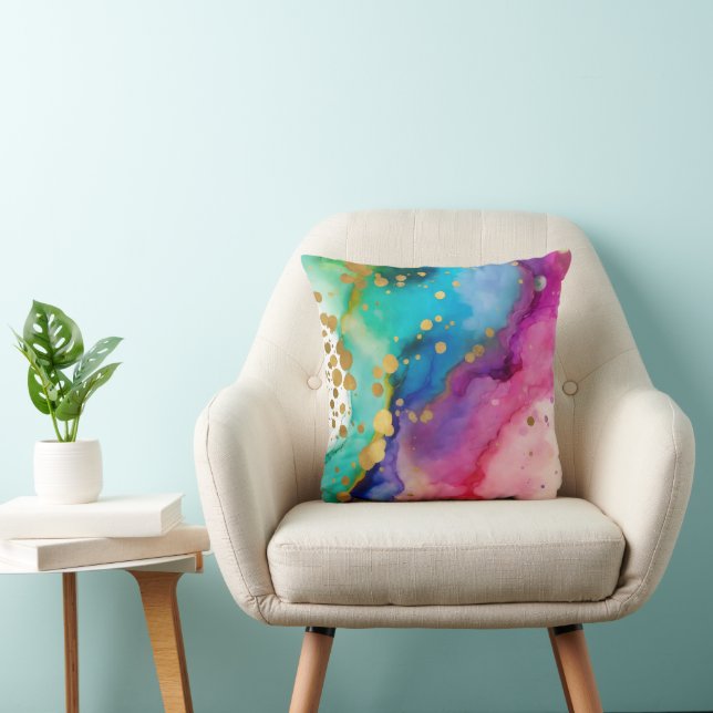 Coussin Géode d'encre alcoolique vibrante éclaboussure de  (Chaise)