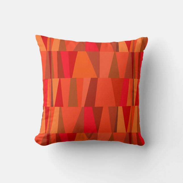 Coussin Géographe triangulaire Abstrait| rouge orange vif (Recto)