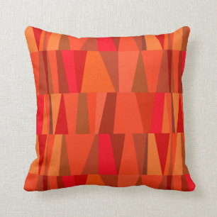 Coussin Géographe triangulaire Abstrait  rouge orange vif