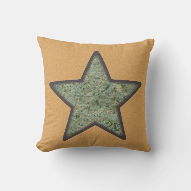 Coussin Géologie Green Rock Star sur une couleur personnal (Recto)