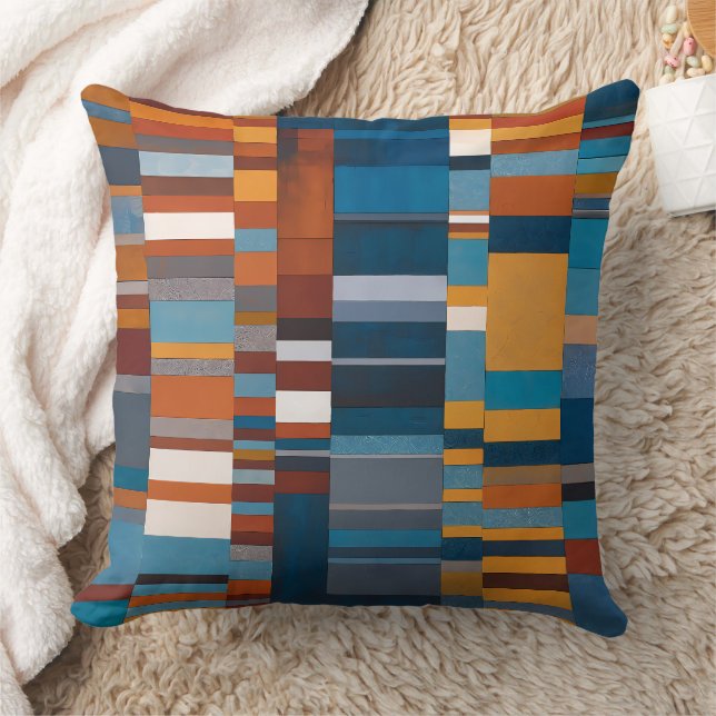 Coussin Geometric Color Block Pattern Southwestern Colors (Couverture)