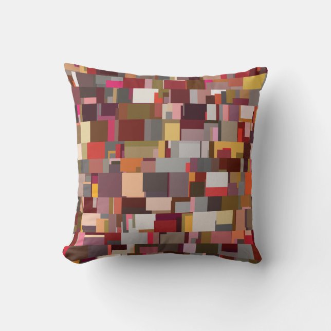 Coussin Geometric Patchwork Abstract Mosaic Pattern (Recto)
