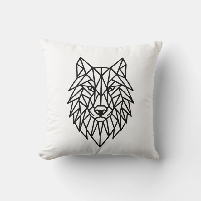 Coussin Geometric Wolf Pillow (Recto)