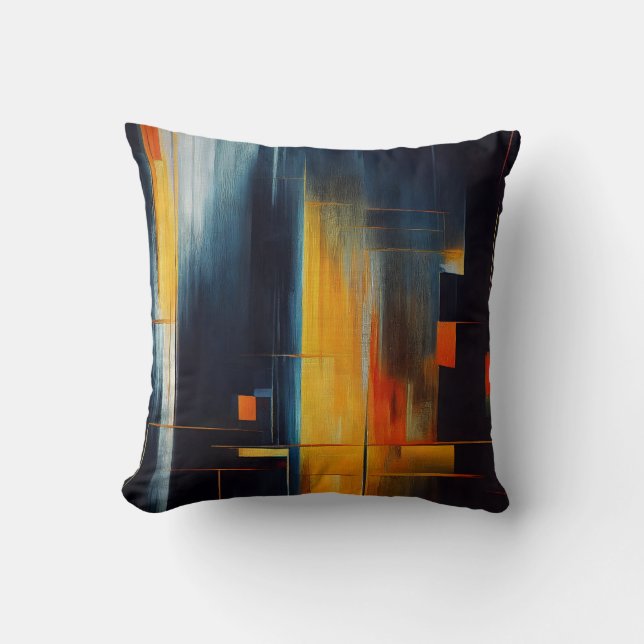 Coussin Géométrie Abstraite des Lumières Urbaines (Recto)