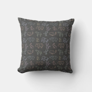 Coussin Géométrie colorée Origami Animaux Motif