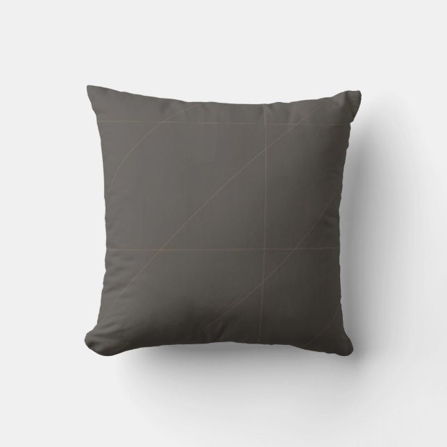 Coussin Géométrie de couture sur mesure de luxe en gris ch (Recto)