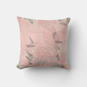 Coussin géométrie de l'espace rose