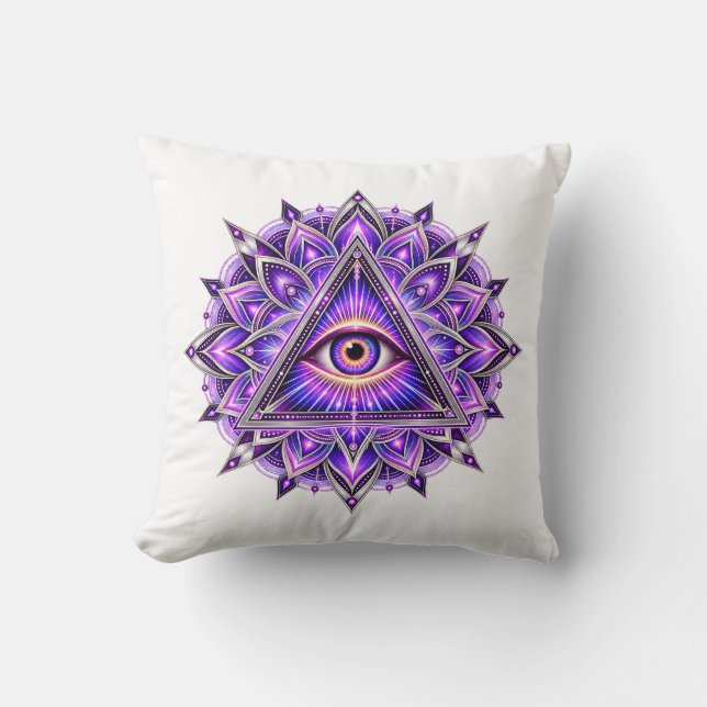 Coussin Géométrie d'orchidée pour l'œil (Recto)