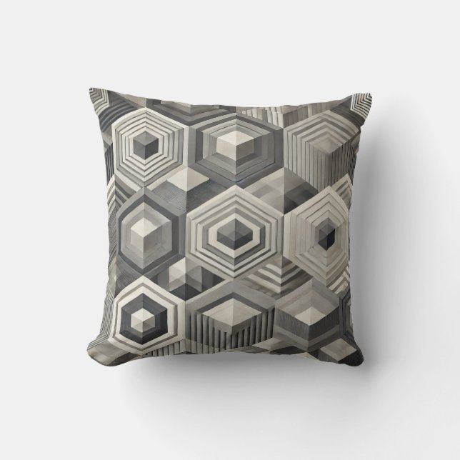 Coussin Géométrie en niveaux de gris (max.) (Recto)
