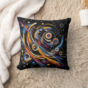Coussin Géométrie en orbite cosmique - Art circulaire et l