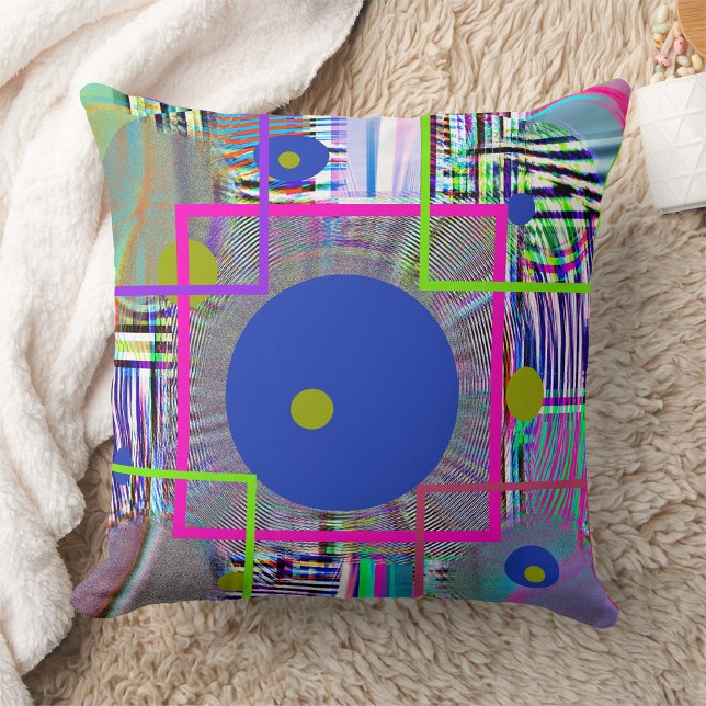 Coussin Géométrie Harmonie — Aquarelle d'art populaire vib (Créateur téléchargé)