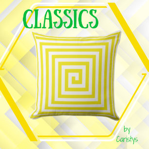 Coussin Géométrie Jaune & Blanc Inverse Inverse Solide