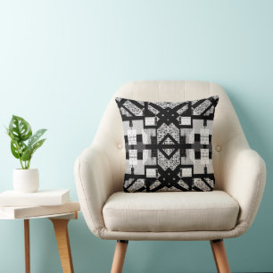 Coussin Géométrie moderne en noir et blanc