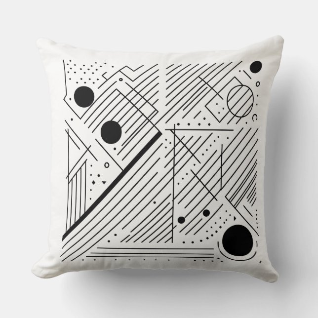 Coussin Géométrie monochrome audacieuse (Recto)