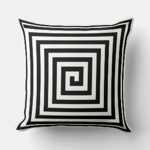 Coussin Géométrie noire et blanche - Inverse solide
