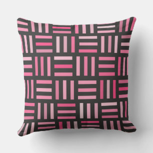 Coussin Géométrie noire et rose